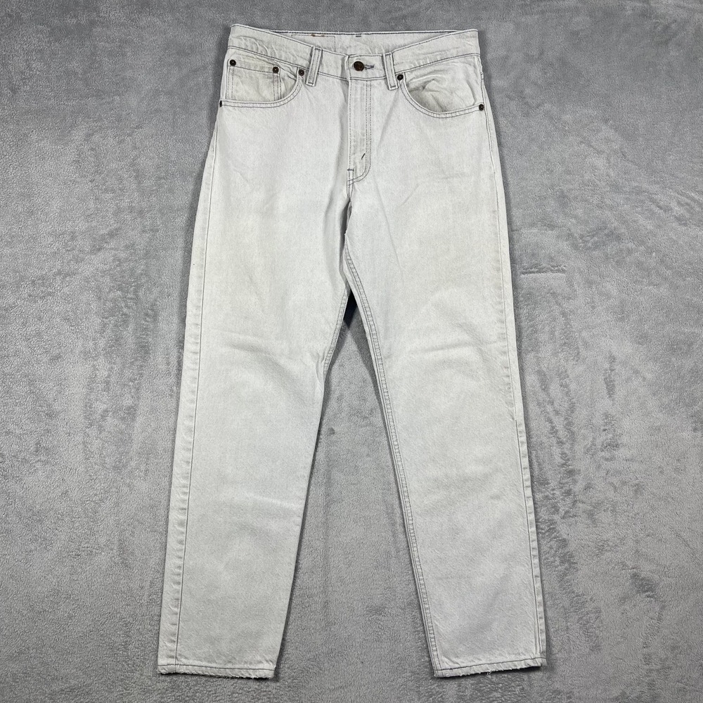 Levis 506 Jeans Mens 32(30)x32(30) White Distressed USA Vintage Straight Leg‎